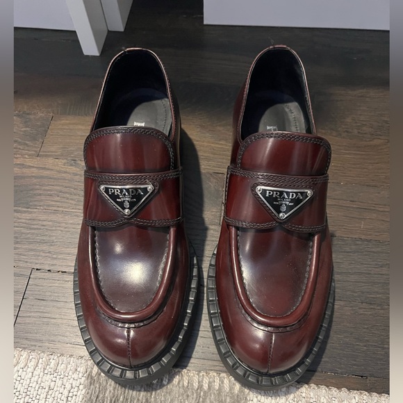 Prada Burgundy Loafers - Picture 3 of 5